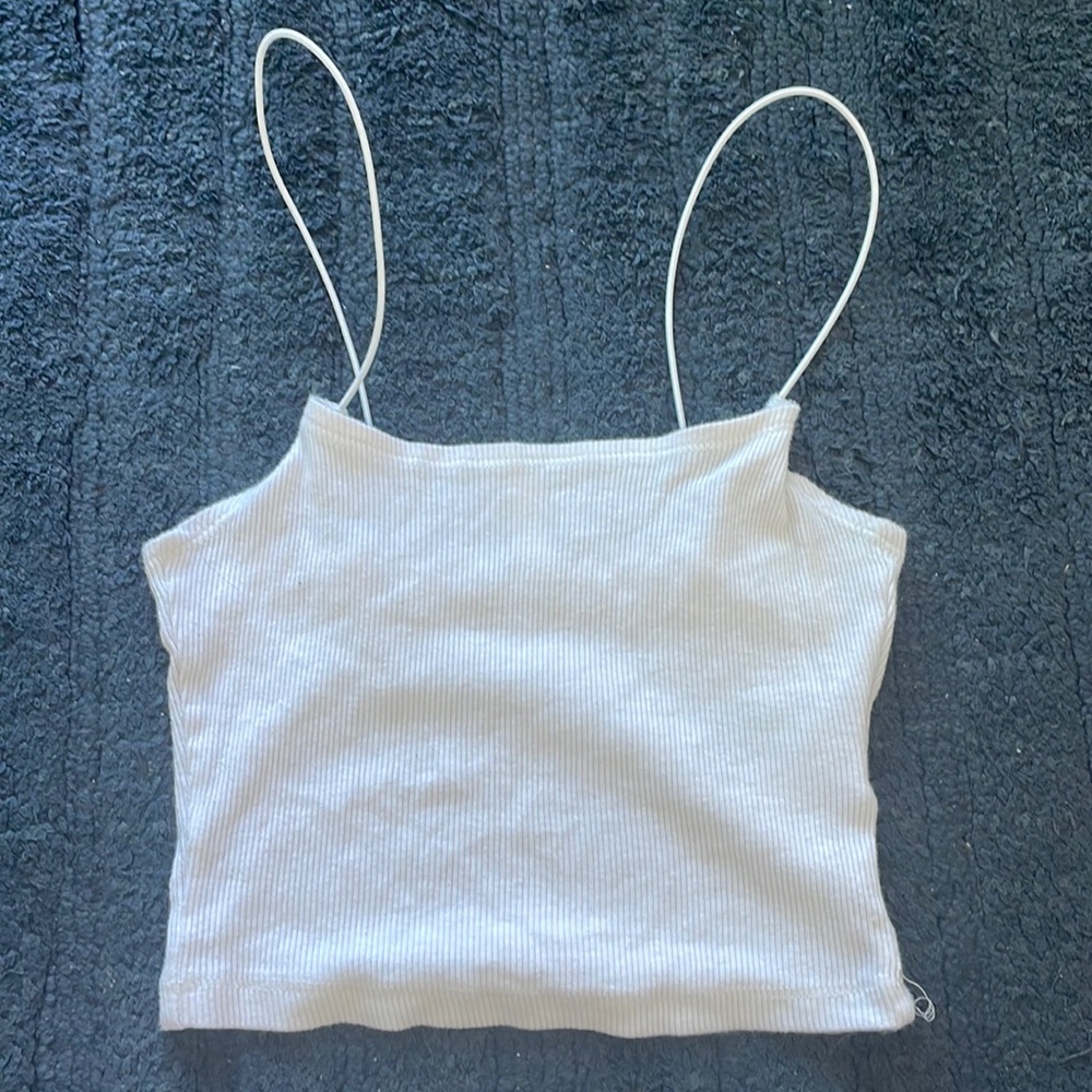 white cropped tank top